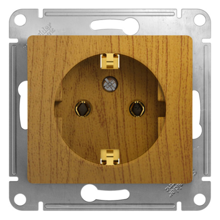 GLOSSA РОЗЕТКА с заземлением без шторок, 16А, механизм, ДУБ Systeme Electric