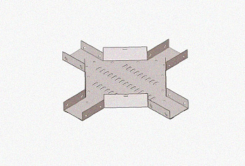 Лоток крестообразный замковый глухой КМЗГ 300х50 УТ1,5, горячее цинкование, S1,5