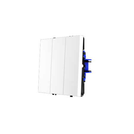 Выключатель встраиваемый Voltum S70 трехклавишный 10А, (белый матовый)