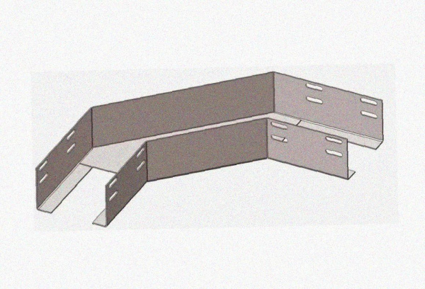 Лоток угловой перфорированный КГ 200х100-90 УХЛ1 поворот на 90, горячее цинкование S1,5