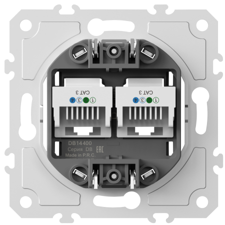 Donel механизм розетки RJ11 + RJ11 (двойная) cat.3/ClassE-4/4, серия DB