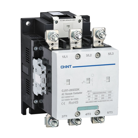 Контактор вакуумный CJX1-265/22K 265А(АС3) 2НО+2НЗ AC/DC 380В 50/60Гц CHINT