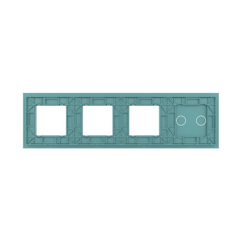 Панель для сенсорного выключателя и 3-х розеток, 2 клавиши, цвет зеленый, стекло Livolo фото 4