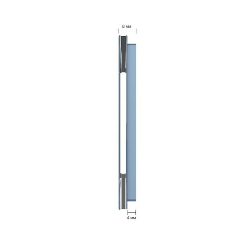 Панель для трех сенсорных выключателей, 4 клавиши (1+1+2), цвет синий, стекло Livolo фото 3