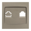 Валенсия Лицевая панель розетки Phone 1-местная кашемир EKF