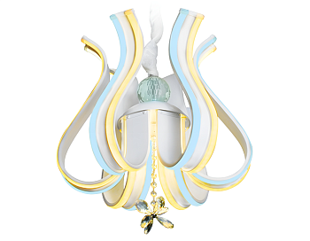 Светодиодная люстра с пультом FL112/6 WH белый 156W 460*460*400 (ПДУ РАДИО 2.4) Ambrella Light