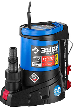 Дренажный насос с минимальным уровнем откачки до 1мм, АкваСенсор, 550 Вт ЗУБР
