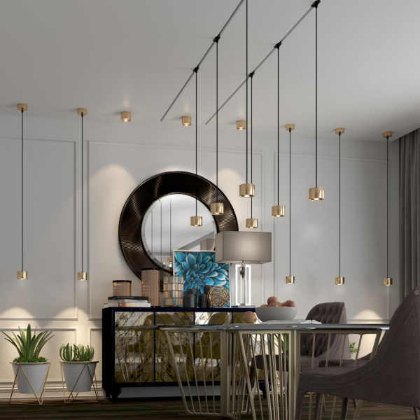 Св-к трековый,провод 1.2м IP20 LED 4000К 12W 220V золото PATERA NOVOTECH