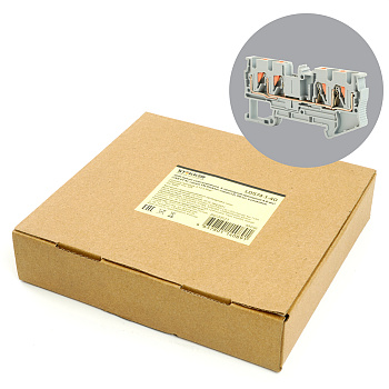 Зажим пружинный, 4-проводной проходной ЗНИ - 4, JXB PT 4, серый LD574-1-40 STEKKER