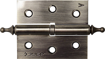 Петля дверная разъемная "ЭКСПЕРТ", 1 подшипник, цвет ст. латунь (AB), левая, с крепежом, 75х63х2,5мм, 2 шт ЗУБР
