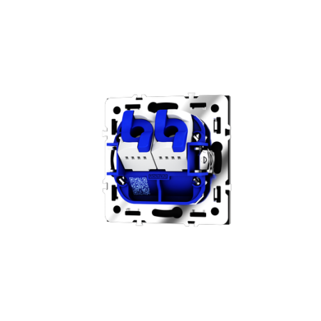 Розетка компьютерная встраиваемая Voltum S70 двойная RJ45+RJ45 КАТ.6, (черный матовый)