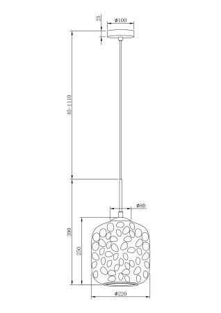 Подвесной светильник 1*E27 40Вт Латунь IP20 Dolce MOD001PL-01CFL Maytoni