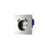 Розетка встраиваемая Voltum S70 с заземлением и защитными шторками, 16А, с USB, A+A, (сталь)