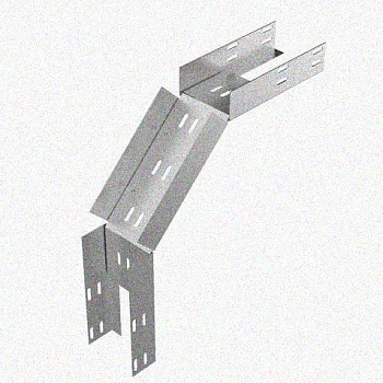 Лоток перфорированный КС 50х50-90 УХЛ1 для поворота трассы вниз на 90, оцинкованный лист S1,5