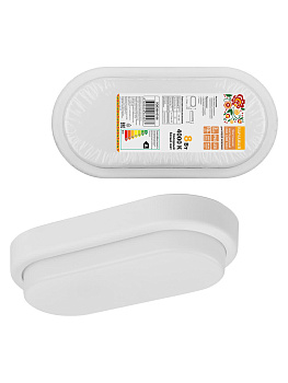 Светодиодный светильник LED ДПП 3801 8Вт 4000К IP65 белый овал 155*78*57 мм Народный