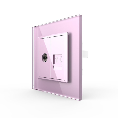 Розетка ТВ/ТЛФ Розовая Livolo
