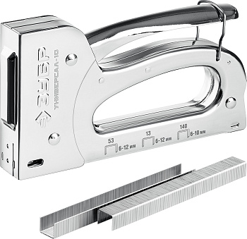 Универсальный компактный степлер 4-в-1: 53(6-10мм)/140(6-10 мм)/53F/13, Универсал-10 ЗУБР