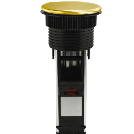 Donel Настольный встраиваемый выдвижной розеточный блок Vertical 6 мод. (3 мод. 45х45), латунь