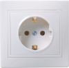 Розетка 1-местная РС10-3-КБ с з/з без защитной шторки 16А КВАРТА белый IEK