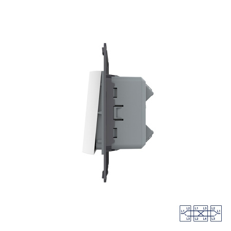 Клавиша перекрестного механического выключателя, цвет белый (механизм) Livolo