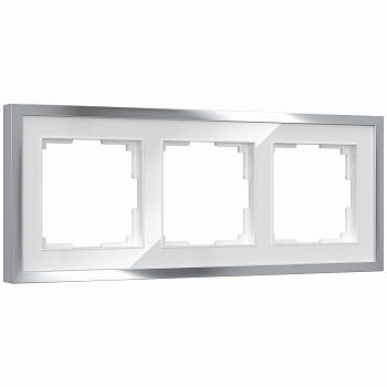 Baguette Рамка на 3 поста (белый/серебро) Werkel