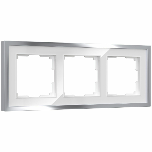 Baguette Рамка на 3 поста (белый/серебро) Werkel