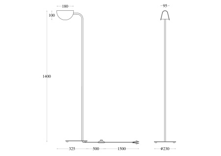 Торшер 1*G9 28Вт Черный IP20 Mollis MOD126FL-01B Technical