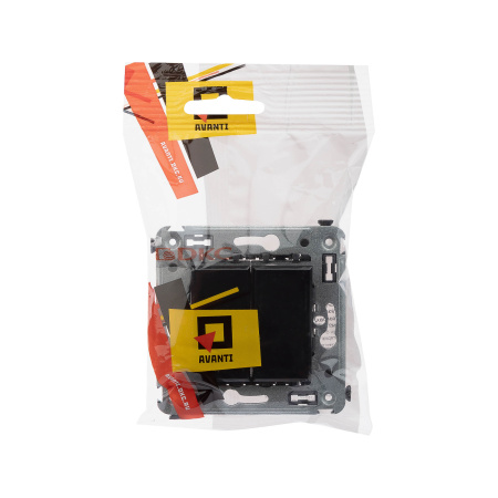 Перекрестный переключатель двухклавишный в стену, "Avanti", "Черный квадрат" DKC