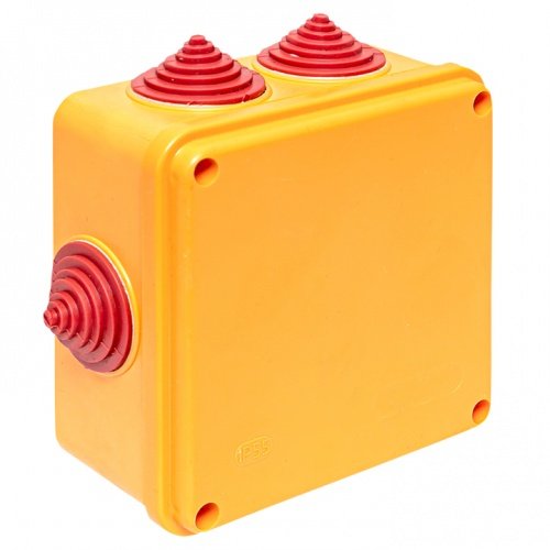 Коробка огнестойкая 100х100х50мм IP55, 2 двойных клеммника 1,5-2,5 мм2 EKF