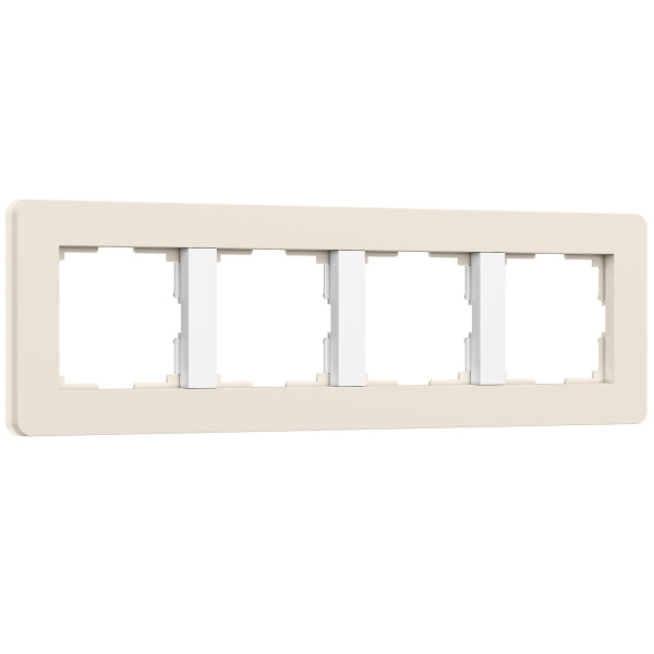 Split Рамка из поликарбоната на 4 поста айвори/белый, soft-touch Werkel