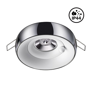 Св-к встр.влагозащ.IP44 GU10 50W 220V WATER белый/хром NOVOTECH
