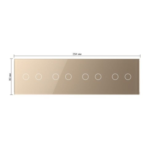 Панель для четырех двухлинейных выключателей: 2 + 2 + 2 + 2 Золотая Livolo фото 2