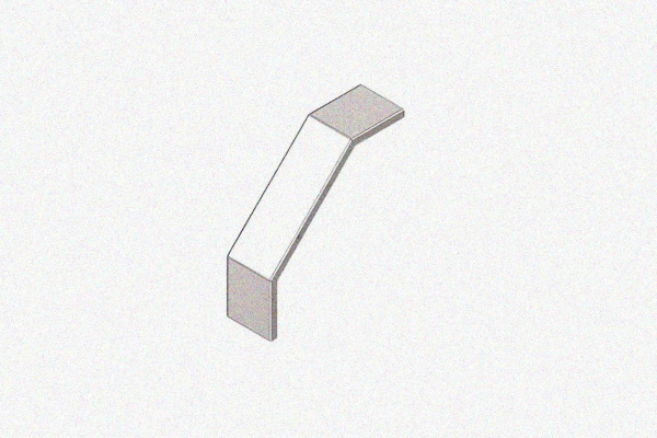 Крышка лотка замкового КЛСЗ 500х100-90 УХЛ1 для поворота трассы вниз на 90, оцинкованный лист, S1,2