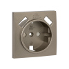 Валенсия Лицевая панель розетки 1-местной с/з 16А кашемир с защ, штор, с 2 USB 2,1А EKF