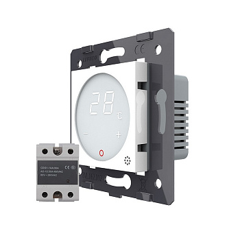 Терморегулятор пола 16А, сенсорное упр., датчик воздуха, твердотельное реле, Белый (мех.) Livolo