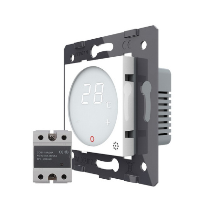 Терморегулятор пола 16А, сенсорное упр., датчик воздуха, твердотельное реле, Белый (мех.) Livolo