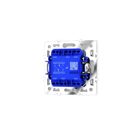 Проходной переключатель встраиваемый Voltum S70 двухклавишный с подсветкой 10А, (белый глянцевый)
