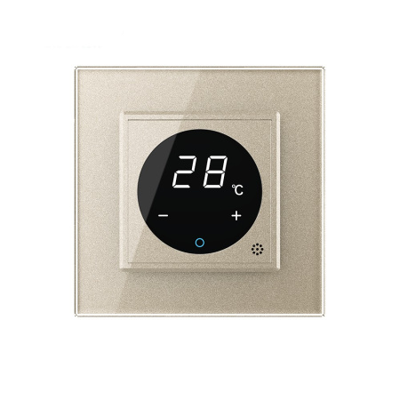 Терморегулятор пола 16А, сенсорное управление, датчик воздуха, 1 пост, цвет шампань Livolo
