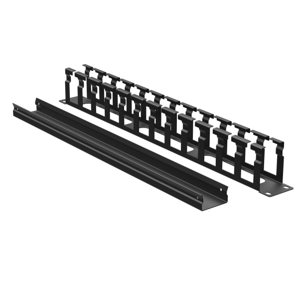 Кабельный органайзер с крышкой и отверстиями 1U, глубина 60 мм, для 19" IT-корпусов, RAL9005 DKC Кабельный органайзер с крышкой и отверстиями 1U, глубина 60 мм, для 19" IT-корпусов, RAL9005 DKC