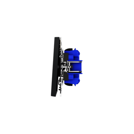 Выключатель встраиваемый Voltum S70 двухклавишный 10А, (графит)