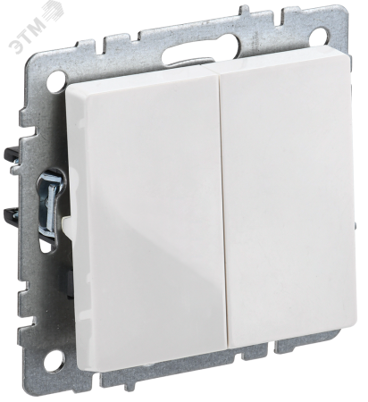 BRITE Выключатель 2-клавишный 10А ВС10-2-0-БрБ белый IEK