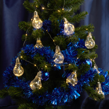 Св/д гирлянда Feron CL580 фигурная, статичная, 3м +0.5м 2700K, с питанием от батареек, прозр.шнур