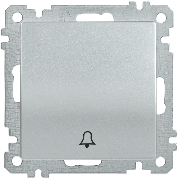 Выключатель 1-клавишный кнопочный звонок ВС10-1-4-Б 10А BOLERO серебряный IEK