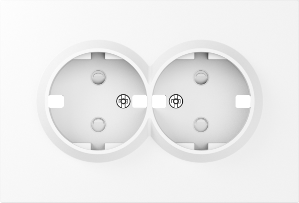 Donel A07 глянцевый белый накладка для розетки 2-й с заземлением, со шторками 16A 250 В~,серия DB