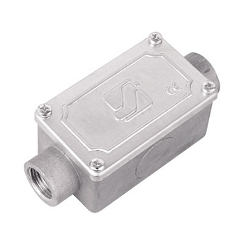 Коробка протяжная алюминиевая, 2 ввода 180°, М20х1,5 ,IP55, 118х51х42мм DKC