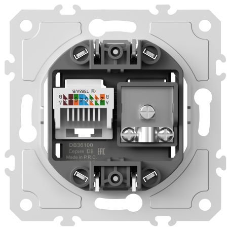 Donel механизм розетки RJ45/TV cat.5,ClassE-8/0-2400 МГц, серия DB