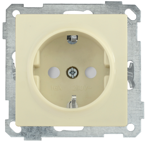 Розетка РС14-1-0-Б с з/з с защитной шторкой 16А BOLERO кремовый IEK Розетка РС14-1-0-Б с з/з с защитной шторкой 16А BOLERO кремовый IEK
