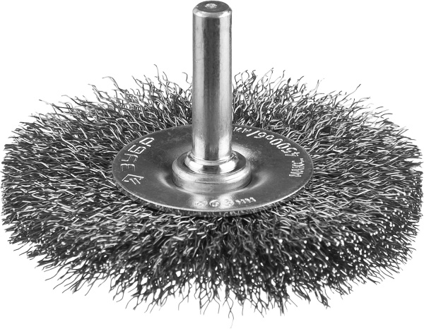 Профессионал. Щетка дисковая для дрели, витая стальная проволока 0,3мм, 63мм ЗУБР