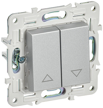 SKANDY Выключатель жалюзи 10А SK-V12S серебряный IEK