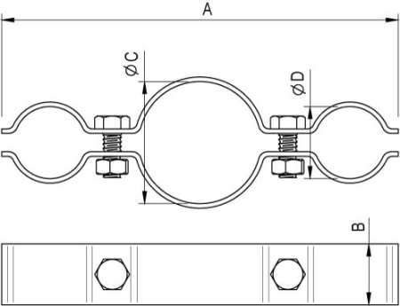 Держатель наружного изолированного токоотвода для изолированноймолниеприемной мачты DKC